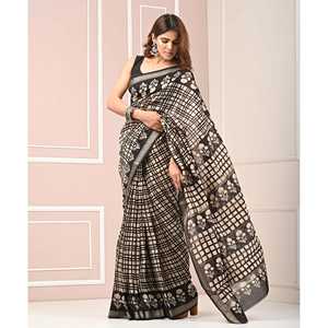 Sari en Georgette de Chanderi avec Blouse, Robe Indienne en Soie Lourde, Lehenga Banarasi, Style Bollywood Doux avec Salwar Kameez - Product Image 5