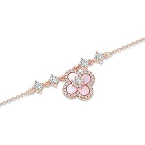 สร้อยคอซ้อนลายดอกซากุระสีชมพูเจลิยา ทำจากเงินสเตอร์ลิง - Product Image 2