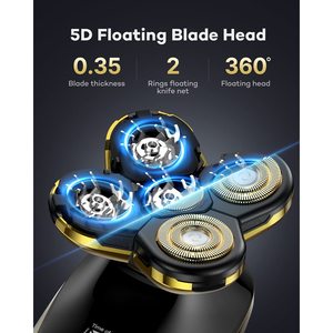 Rasoir Électrique Rotatif Sans Fil USB 4-en-1 Tondeuse Cheveux et Barbe Utilisation Humide/Sèche Tête Flottante IPX7 pour Hommes Chauves Visage - Product Image 3