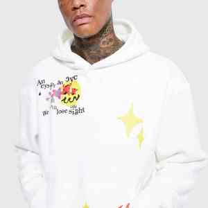 2025 fabricant de gros imprimé personnalisé hommes survêtement empilé à capuche manches longues avec logo avant prix raisonnable ensemble délavé - Product Image 3