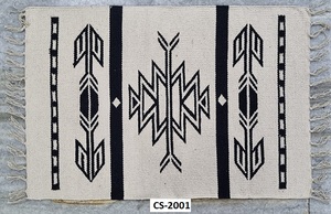 Tapis plat en coton naturel moderne fait à la main - Lavable pour les voyages et l'usage domestique - Product Image 2