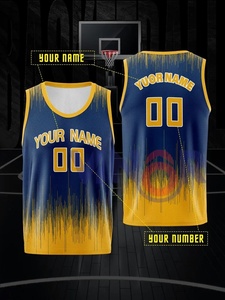 Maillot de basket-ball avec nom personnalisable pour garçons 100% débardeur en maille de sport en polyester légèrement extensible grande taille avec service OEM - Product Image 2