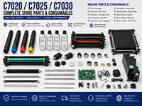 Pièces détachées et consommables pour copieur couleur C7020 C7025 C7030 : Tambour de toner, Développeur, Rouleau de transfert, Courroie de fusion, Origine Japon, Caoutchouc, Métal