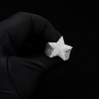 9K 10K 14K 18K katı altın özel güzel takı Hip Hop IGI sertifikalı VVS DEF renk Lab yetiştirilen elmas küme yıldız halka erkekler için