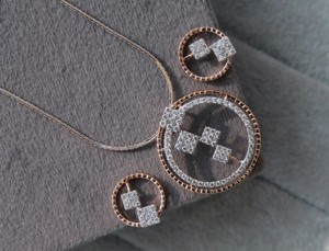 IGI Certifié 18K Or Rose Diamant Naturel Pendentif Boucles D'oreilles Ensemble Élégant Bijoux De Mariée Authentique Poinçonné Femmes De Luxe - Product Image 6