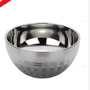 Tazón de servicio de metal con acabado plateado de gran calidad con diseño de flores y hojas doradas para restaurante y bar de hotel - Product Image 5