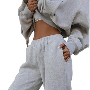 Conjunto Deportivo de Sudadera y Pantalones para Mujer, Talla XL, con Logotipo Personalizado, ODM, 2 Piezas, Sudadera con Cierre y Capucha, Pantalones Deportivos con Cintura Elástica, Invierno, 100% - Product Image 1