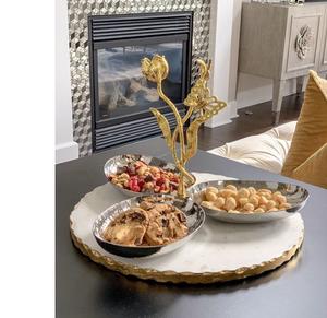 Plateau de service moderne en acier inoxydable Plateau en métal décoratif tendance - Product Image 4