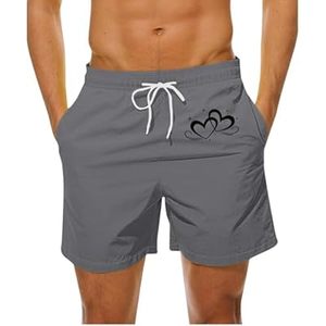 Short graphique pour hommes de haute qualité mignon amour coeur imprimé short drôle léger séchage rapide sport taille élastique décontracté court - Product Image 1