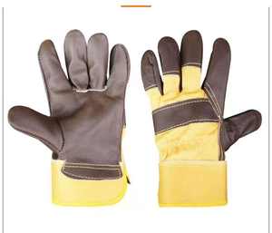 Guantes de trabajo de seguridad de cuero de vaca con logotipo personalizado/Color Premium - Product Image 6