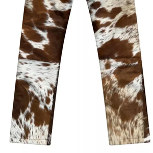 Pantalones de Cuero Vacuno para Hombre, con Patrón de Pelo, Corte Recto, Ropa de Calle de Invierno, OEM Personalizado - Product Image 6