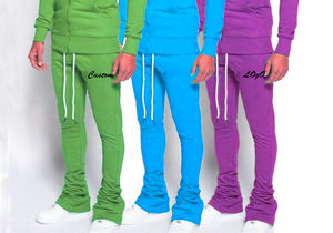 Ensemble de survêtement décontracté pour homme en gros, 2 pièces, sweat à capuche zippé et pantalon de jogging, 100% coton molletonné, écologique, en vrac - Product Image 3