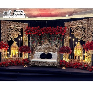 Decoración de Escenario nocturno Mehndi Sangeet de estilo árabe portátil para bodas musulmanas FUNCIÓN DE Henna marroquí e India - Product Image 1