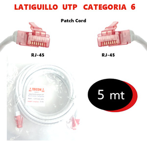 Cable de Conexión RJ45 Categoría 6 de 5 Metros, Cable de Red para Computadora de PVC - Product Image 1