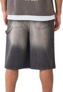 Tendance 2025 hommes Denim Shorts Vintage lavé coupe ample été jean Shorts décontracté Streetwear commandes en gros - Product Image 5