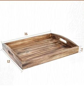 Plateau de service en bois de manguier avec poignées Plateaux d'approvisionnement pour hôtels et restaurants Prix bon marché - Product Image 3