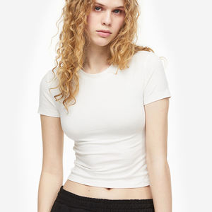 Coton décontracté pour femmes de couleur bleue d'été de haute qualité avec logo personnalisé - Product Image 1