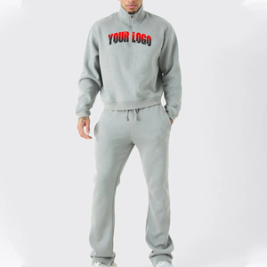 ชุดวอร์มผู้ชายคุณภาพสูง ทรงปกติ ซิป ¼  ใส่สบาย ระบายอากาศได้ดี ผลิตจากผ้าฝ้าย 100% - Product Image 1