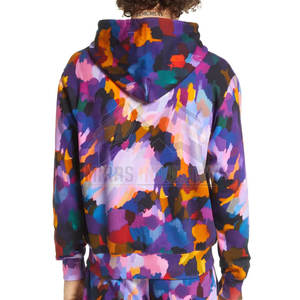 Pull-over décontracté à capuche pour hommes coupe régulière avec poche en tissu polaire d'hiver solide léger respirant polyester/coton vente en ligne - Product Image 2