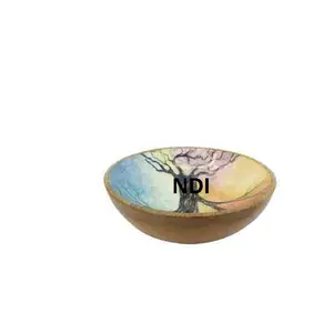 Vajilla de restaurante, cuenco para servir, superventas, cuenco de madera, diseño hecho a mano, ensalada de frutas, mezcla y servicio, cuenco de madera - Product Image 1