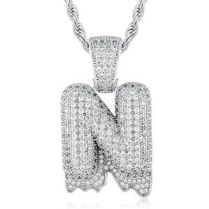 Nom Lettre Pour N Pendentif Haute Qualité Couronne Style Personnalisé en Argent Sterling 925 Moissanite Glacé pour Hommes Bijoux Hip Hop - Product Image 1
