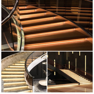 24V thông minh <span class=keywords><strong>LED</strong></span> cầu thang cảm biến ánh sáng Kit màu đen không thấm nước nhôm cơ thể ngoài trời có thể điều chỉnh độ sáng khách sạn biệt thự ip33 đánh giá - Product Image 5