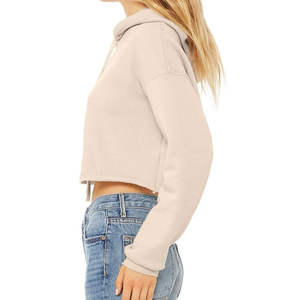 Dernière mode vintage, sweat à capuche à manches longues, automne-hiver, crop top pour femmes, logo imprimé sur le devant, personnalisable, ODM, meilleure qualité - Product Image 5