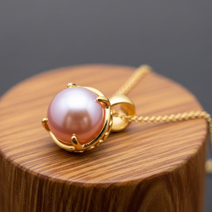 Chaîne délicate en argent sterling 925 or 18 carats bohème perle rose naturelle pendentif de forme ronde cristal de guérison pendentifs de mode cadeau - Product Image 3