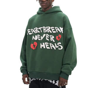 Sweat à capuche doublé surdimensionné pour homme, automne, 400 g/m², 100 % coton, écologique, respirant, impression personnalisée en relief de haute qualité - Product Image 5