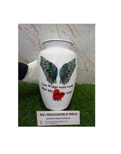 Magnifique urne de crémation pour cendres humaines avec ailes cuivworld inde - Product Image 1