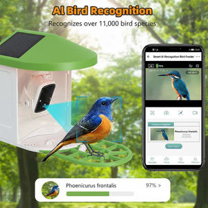 Mangeoire à oiseaux intelligente avec caméra HD 1080P, détection AI, énergie solaire et connectivité Wifi-Mangeoire à oiseaux en bois pour l'extérieur - Product Image 5