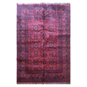Alfombra afgana anudada a mano, única en su tipo, de 6'4 x 4'2, Afg35 - Product Image 1