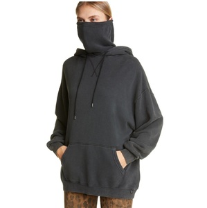 Raglan SDleeves 100% coton uni blanc de haute qualité personnalisable Ninja Hoodies masqué visage couverture décontracté vente chaude lourd - Product Image 4