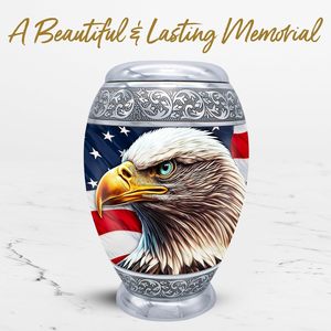 Urna de Águila Roja-Urna grande para cenizas humanas Hombres y mujeres adultos con bolsa-Urna roja con águila-Honra a tu ser querido con American - Product Image 5