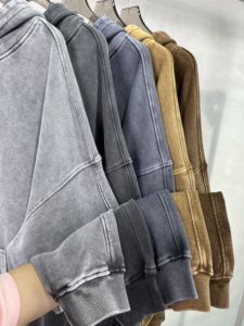 Sweat à capuche pour homme personnalisable, délavé à l'acide, haute qualité, 100% coton, vêtement d'hiver respirant avec motif uni, impression numérique 2026 - Product Image 2