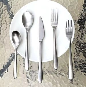 Luxury Canton Tower Round Handle Heavy Cutlery Wedding Event Flatware <b>Dinner</b> <b>Knife</b> Spoon Fork Set French Small Waist Cutlery - Product Image 2