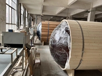 Cabine de sauna extérieure en bois massif avec véranda latérale et poêle à bois pour 3-4 personnes, sauna sec de jardin