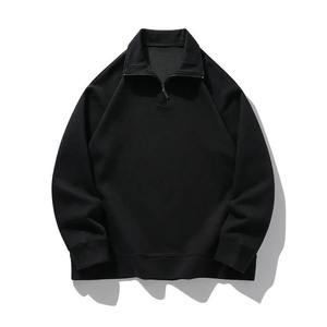 Nouvelle mode grande taille sweat-shirt pour hommes à manches longues demi-fermeture éclair sweats personnalisés en gros Hip Hop Street Wear pour l'hiver - Product Image 1