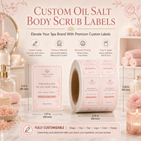 Étiquettes personnalisées pour pots de gommage à l'huile et au sel, impression dorée métallisée, autocollants adhésifs en rouleau, solution de marquage cosmétique, étiquettes d'emballage
