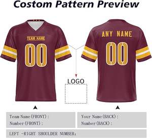 Camisetas de Fútbol Americano Nueva Temporada, Estilo Profesional, Ajuste Deportivo, Transpirables, Manga Corta, Nombre del Equipo Personalizable, Venta al Por Mayor, Unisex - Product Image 6