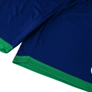Ensemble de maillots de football en tissu polyester à séchage rapide personnalisé vert et bleu marine uniforme de football deux tons à col en V avec short - Product Image 2