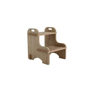 Tabouret d'escalier en bois brun antidérapant éducatif Montessori Edcoy pour enfants et bébés, salle de bain, toilettes, évier, rehausseur d'escalier - Product Image 1