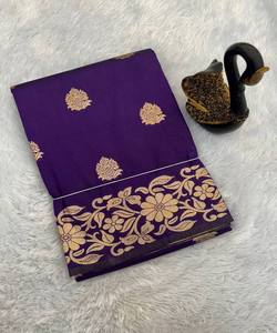 SAREE DE Tissage ZARI DORÉ EN SOIE BANARASI À LA MODE AVEC CHEMISIER INCOSÉ VÊTEMENT DE FESTIVAL PRIX DE GROS VÊTEMENT ETHNIQUE - Product Image 2