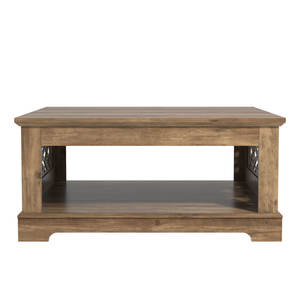 Mesa de Centro Moderna de Madera Sólida Ecológica con Panel Decorativo Tallado a Mano para Muebles de Sala de Estar Estilo Rústico - Product Image 3