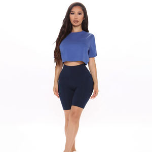 Shorts de cycliste pour femmes, été, décontractés, de haute qualité, respirants, séchage rapide, taille haute, en élasthanne/polyester - Product Image 1