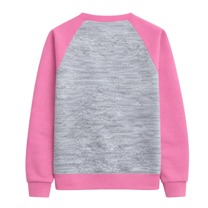 Heather Grey Soror Raglan Sleeve Crewneck Sweatshirt Greek Sorority <b>Women</b> Pink & <b>Green</b> College Sisterhood Stylish Casual Apparel - Product Image 4