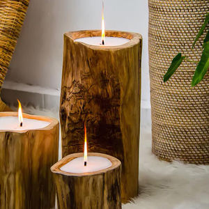 Bougeoir d'aromathérapie en bois de teck, un accessoire de luxe durable à un prix abordable - Product Image 5