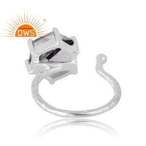 แหวนพลอยอัญมณีสีดำธรรมชาติทำจากเงินสเตอริง925ขายดีเครื่องประดับแบบกำหนดเองสำหรับผู้หญิงของขวัญสำหรับผู้หญิงสำหรับเธอ - Product Image 2