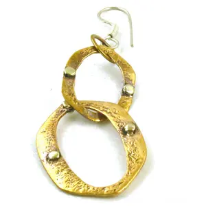 "Statement <b>Fashion</b> <b>Drop</b> <b>Earrings</b> Textured Oval Gold Plating for Women" - Product Image 1