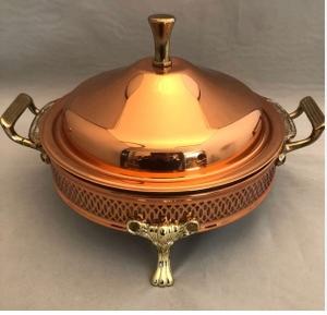 Hecho de cobre olla tapa cazuela plato al por mayor vajilla olla calentador de alimentos buffet plato de exhibición - Product Image 3